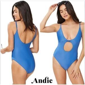 Andie Swimwear The Santorini One Piece‎ Size Extra Small Horizon Blue